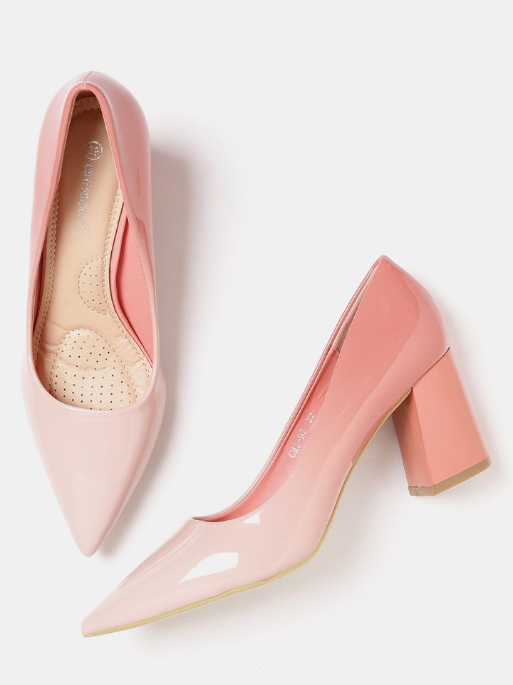 Peach colour heels clearance