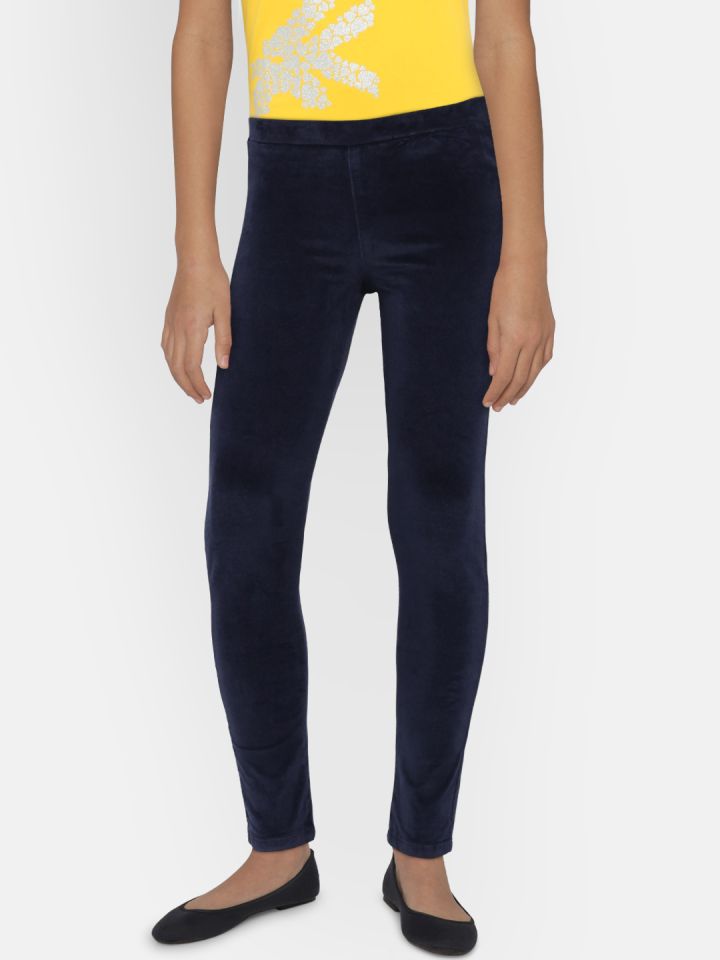 girls navy blue jeggings