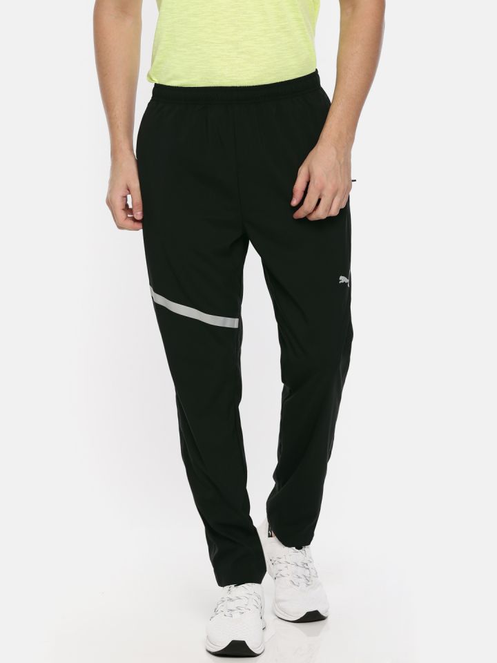 puma solid men's black track pants