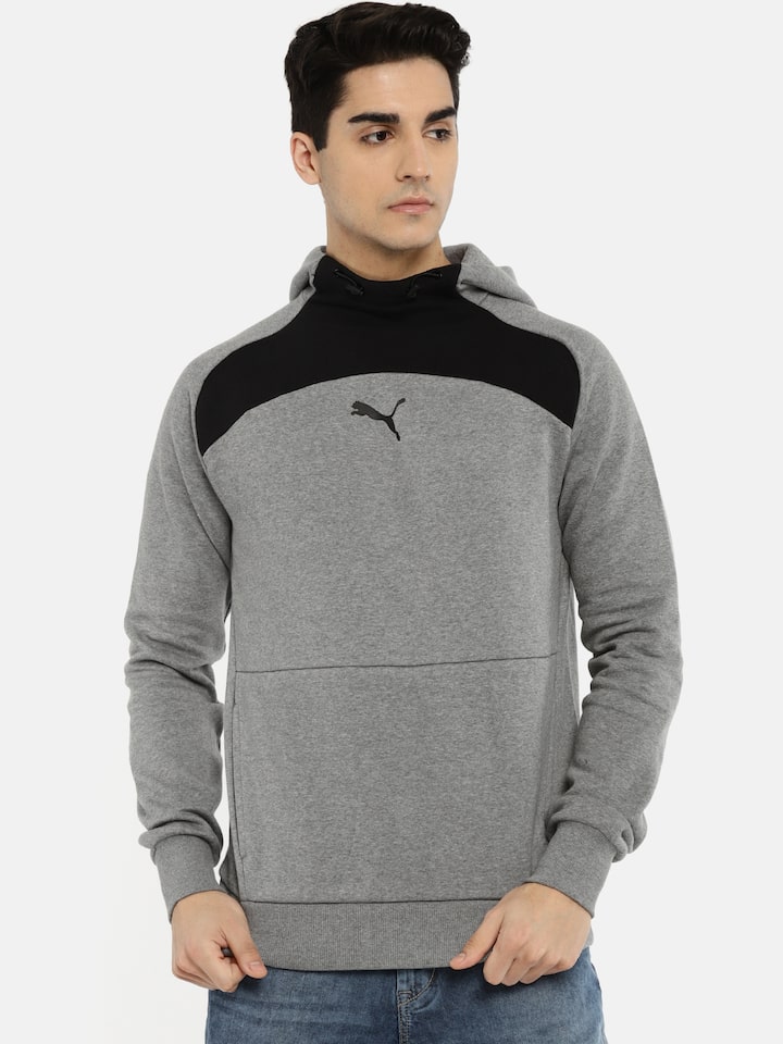 Grey Modern Sports Hooded Sweatshirt 