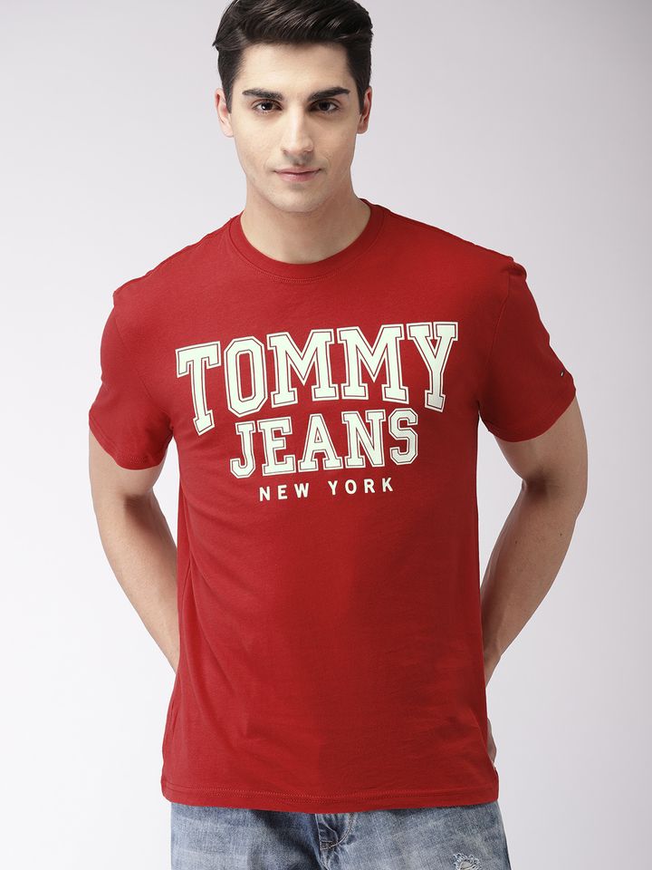 mens red tommy hilfiger t shirt