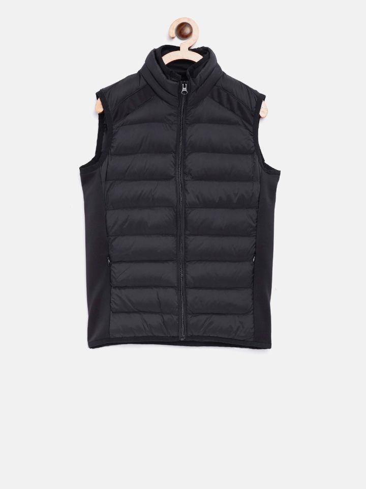 Octave Boys Black Solid Padded Jacket
