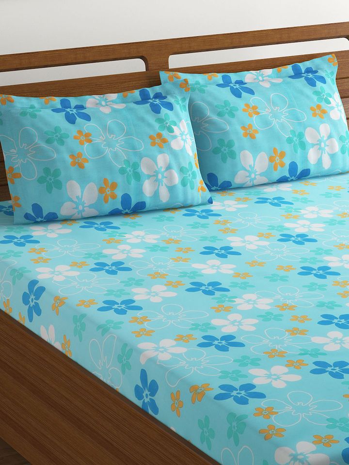 Buy BOMBAY DYEING Blue Floral Flat 104 