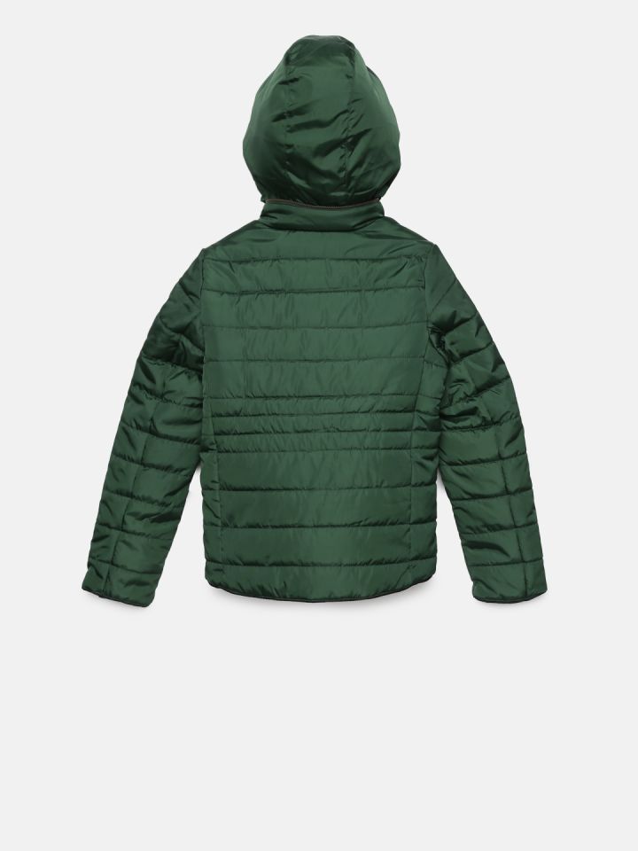 Buy Fame Forever By Lifestyle Girls Olive Green Solid Puffer