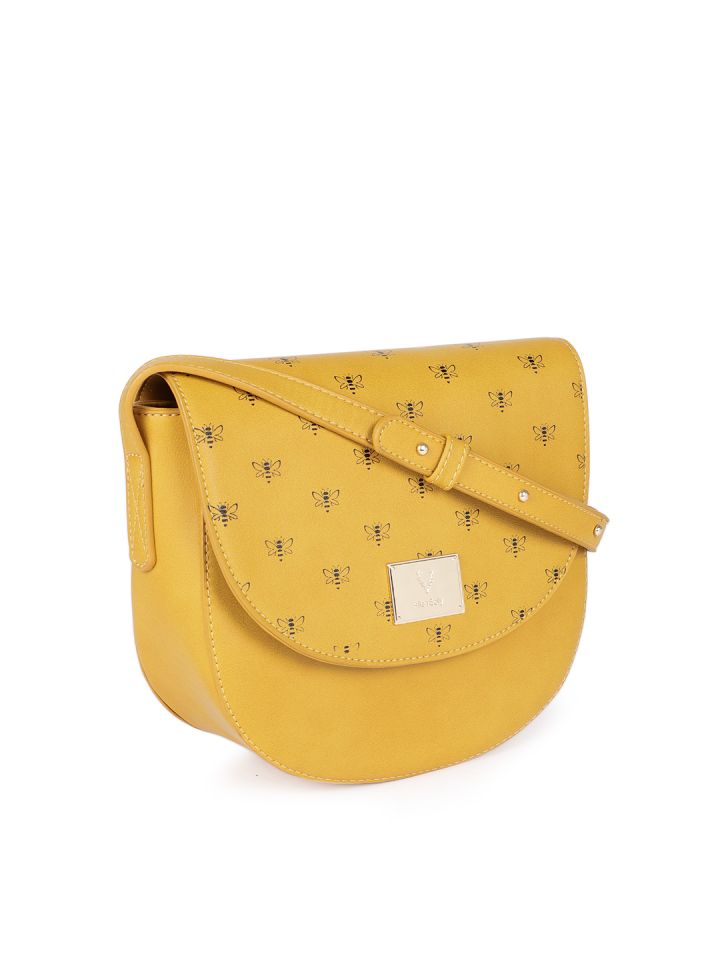 allen solly mustard yellow handbag