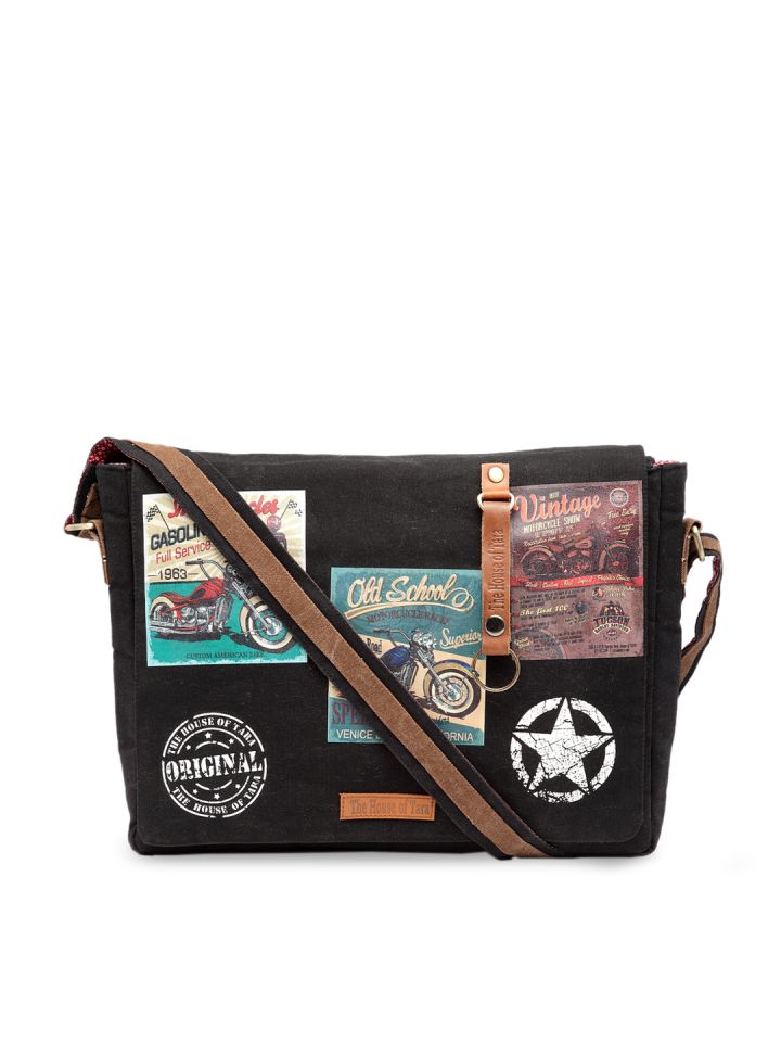 Buy The House Of Tara Unisex Black Off White Printed Laptop Bag