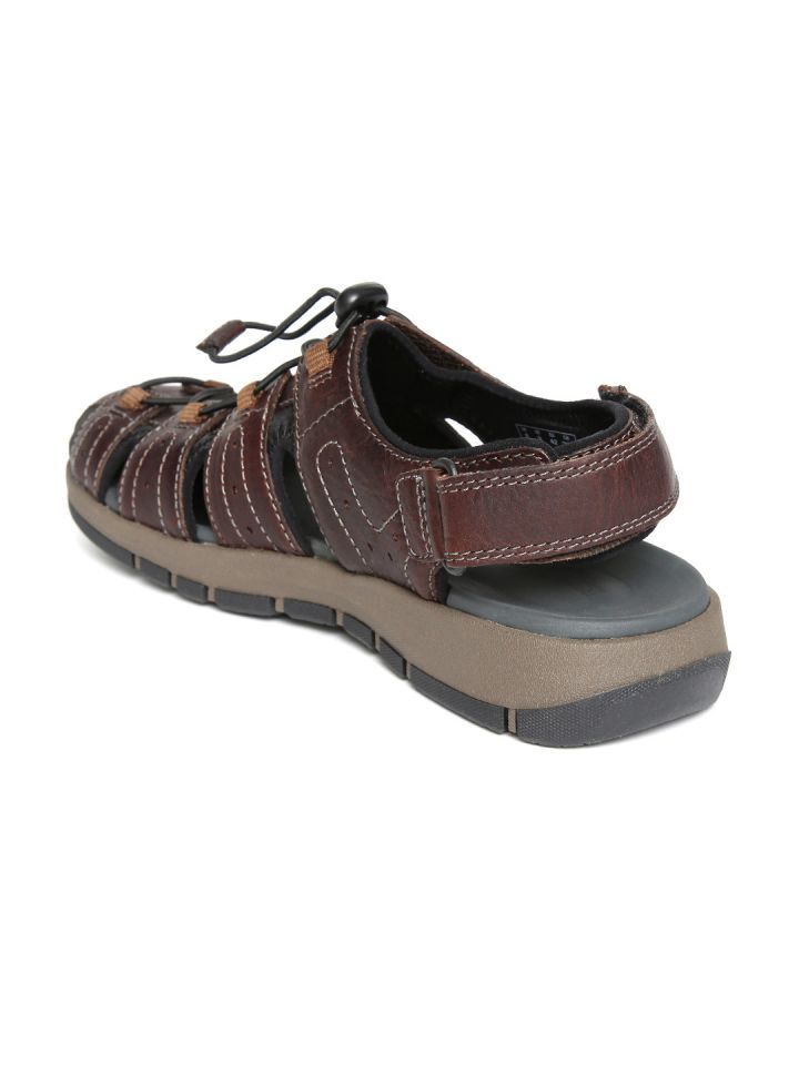 Clarks Men Brown Leather Fisherman Sandals