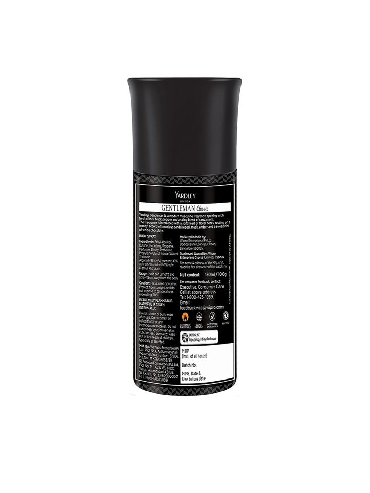 Buy YARDLEY LONDON Men Gentleman Classic Body Spray 150ml