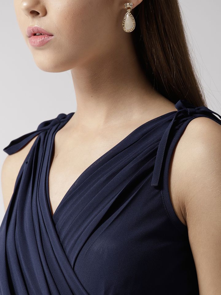 navy v neck maxi dress