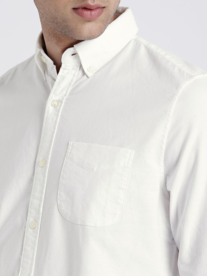Buy Gap Men S White Oxford Shirt In Stretch Shirts For Men