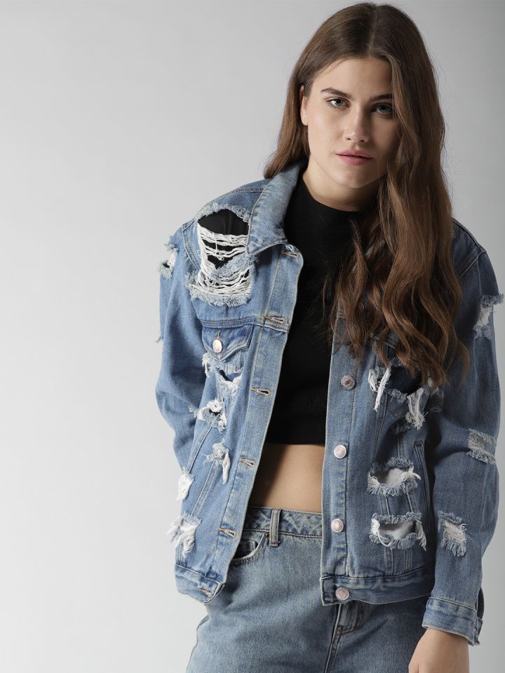 Distressed jean jacket forever 21 store
