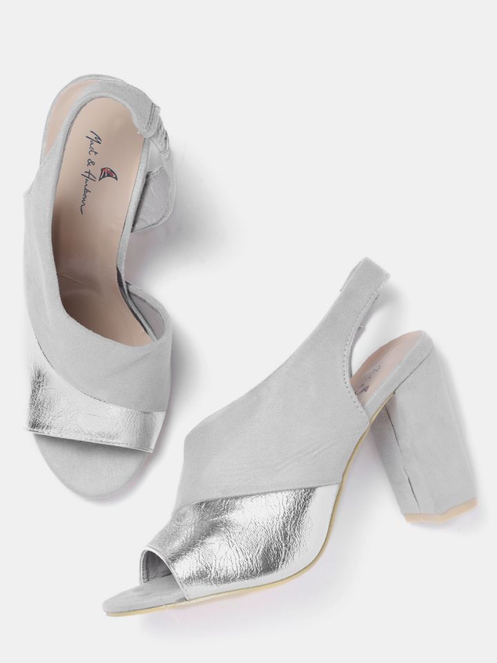 Gray high heel sandals cheap