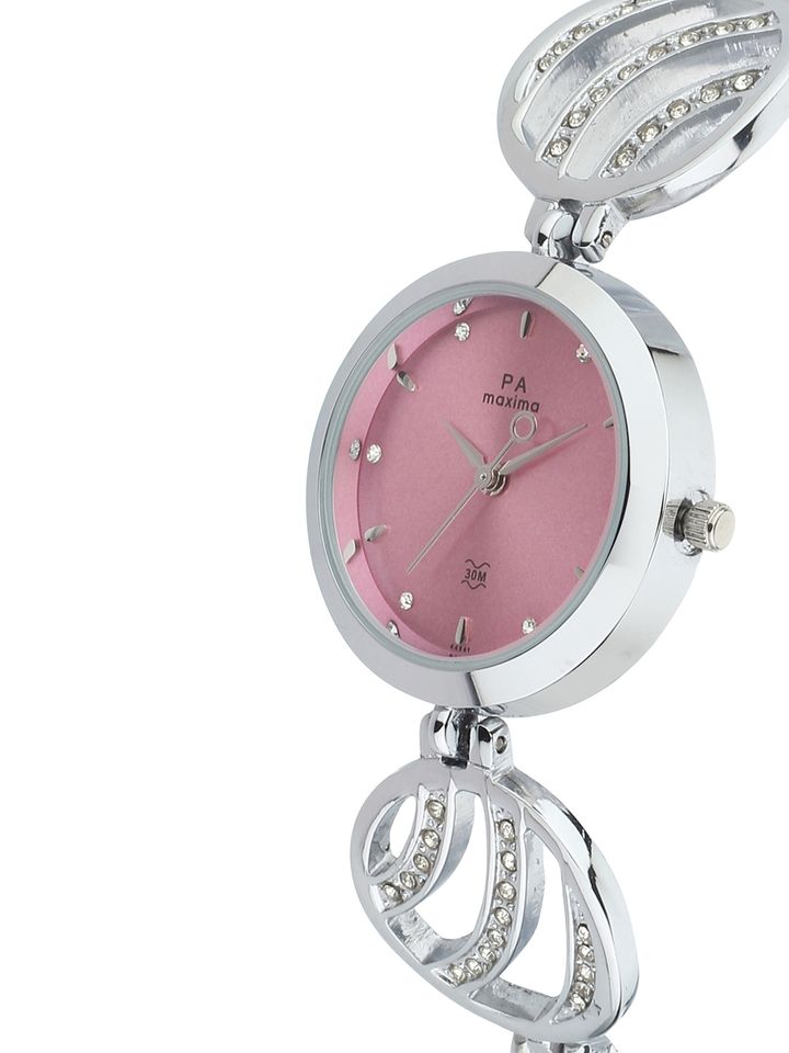maxima silver chain watches