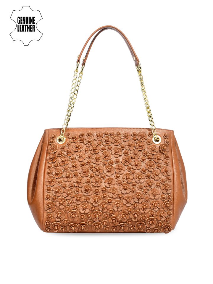 embellished leather shoulder bag