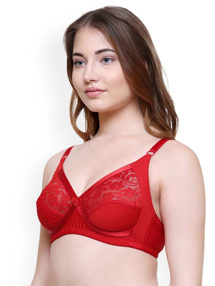 Buy College Girl Red Self Design Non Wired Non Padded Minimizer Bra Miracle  Rd - Bra for Women 7237215
