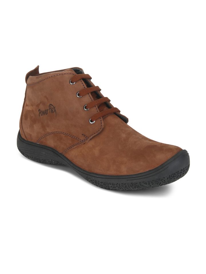Buy Red Chief Men Brown Solid Leather Mid Top Derbys Casual