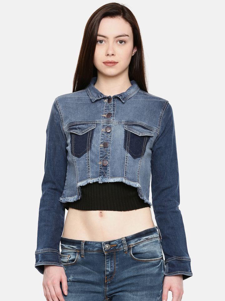 Buy Jealous 21 Women Blue Faded Cropped 