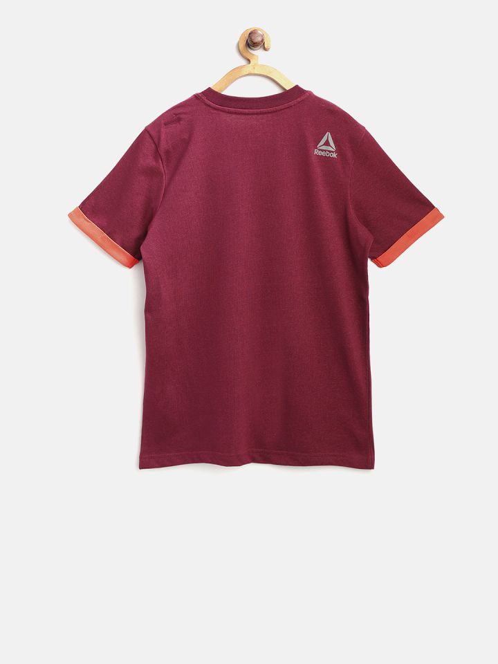 burgundy reebok shirt