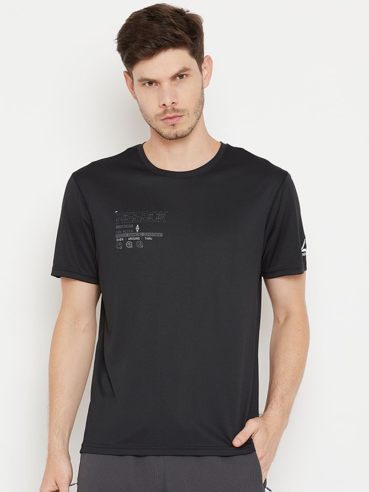 Buy Reebok Men Black Printed Detail Running T Shirt Tshirts for