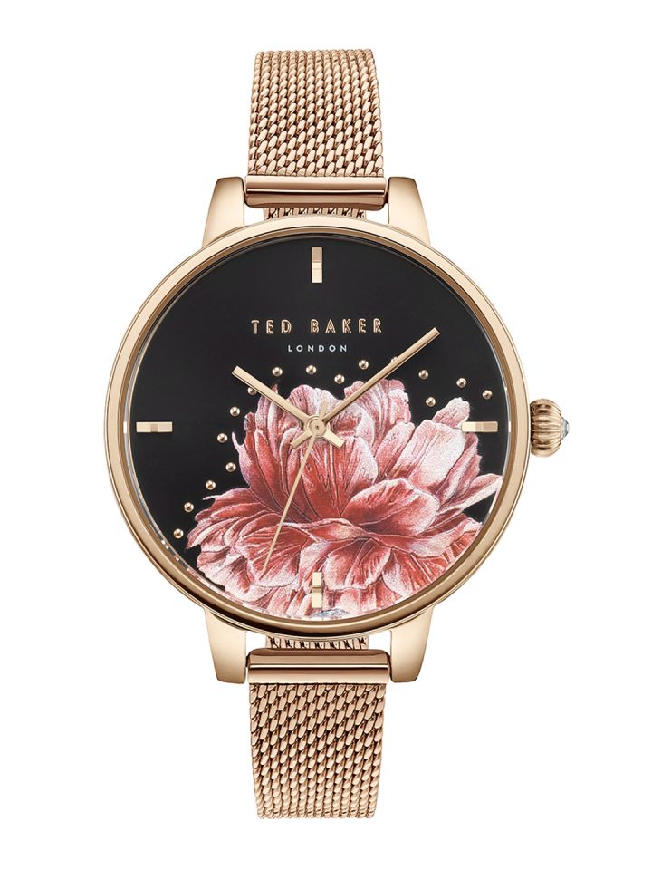Ted Baker Women Black Pink Printed Analogue Watch TE50005027