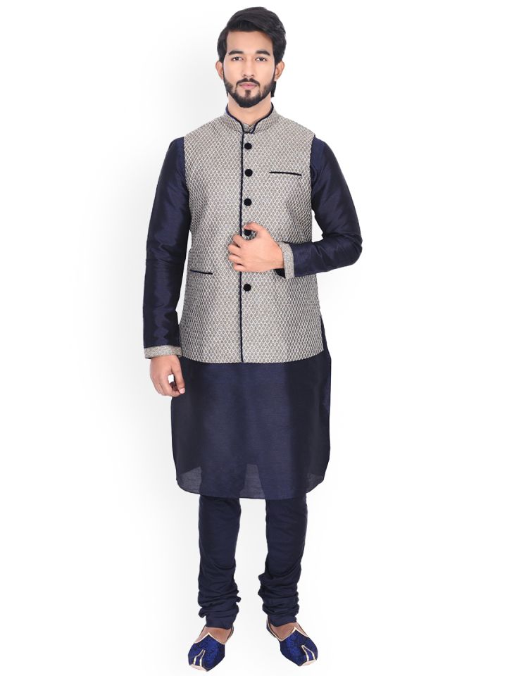 Manyavar kurta sales with nehru jacket