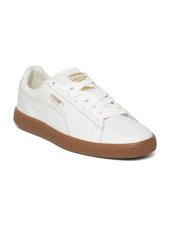 Puma Men White Basket Classic Gum Deluxe Sneakers - Shoes for Men 7252268 | Myntra