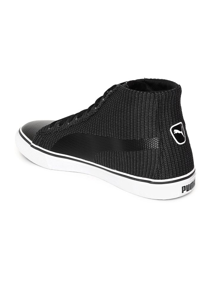 Puma Men Black Rap Mid Knit v2 IDP Textile Mid Top Sneakers