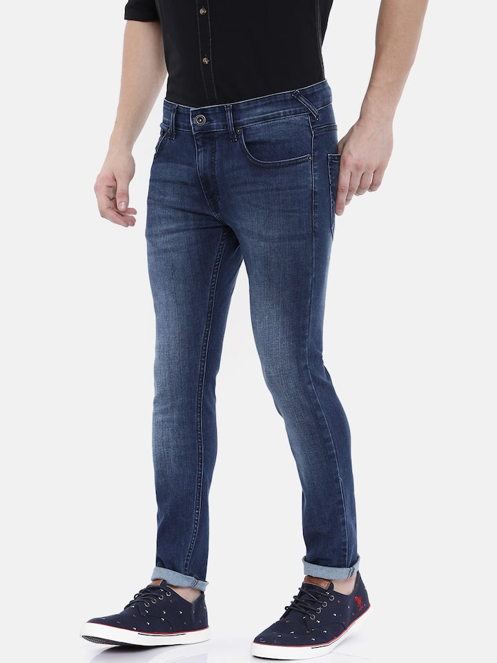 Jeans Jeans Super 7254599 - Blue Pepe Rise | for Low Jeans Cane Fit Buy Men Skinny Myntra Men