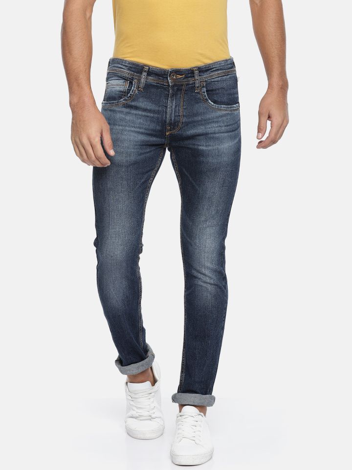 Buy Pepe Jeans Men Blue Stretchable Jeans Rise - | Bran Look 7254722 Men Fit Cane Low for Jeans Myntra Clean Skinny