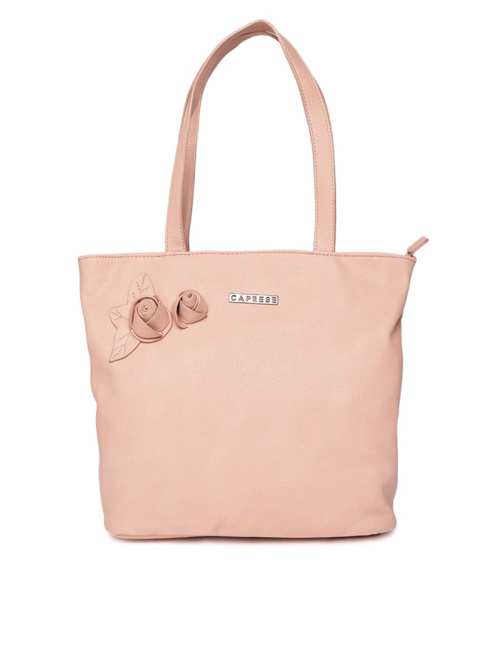 Caprese Peach Coloured Solid Shoulder Bag