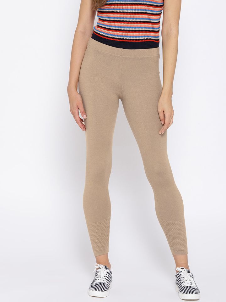Winter leggings beige clearance