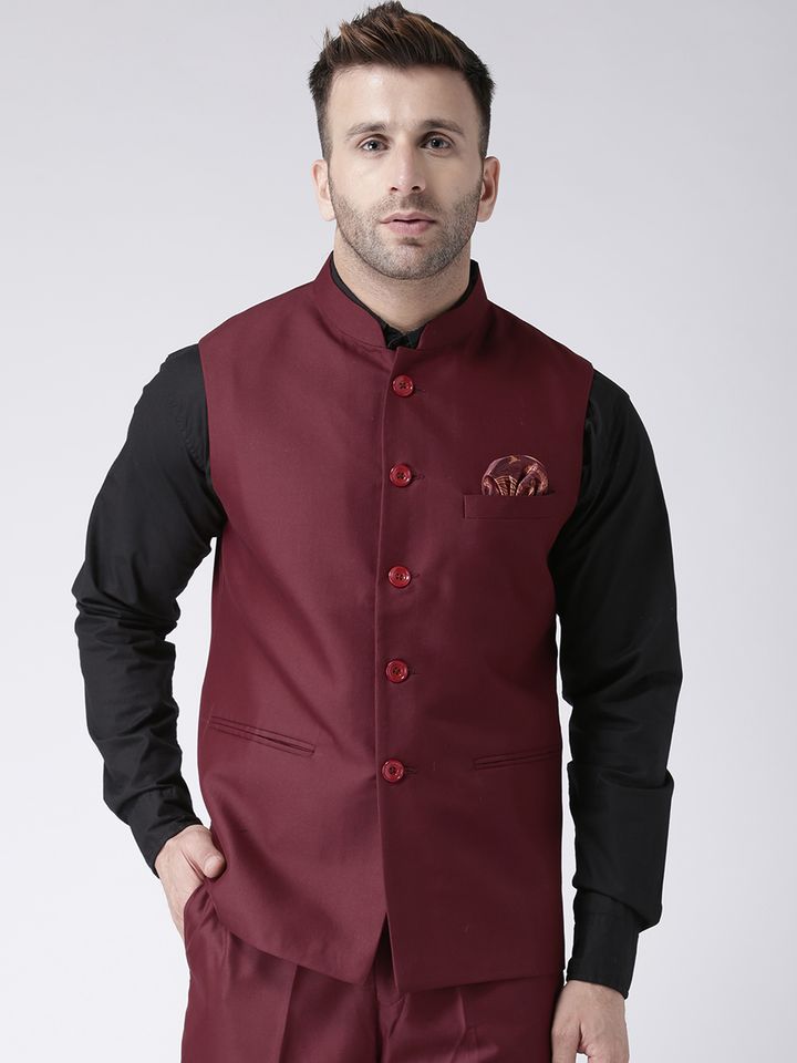 maroon half jacket