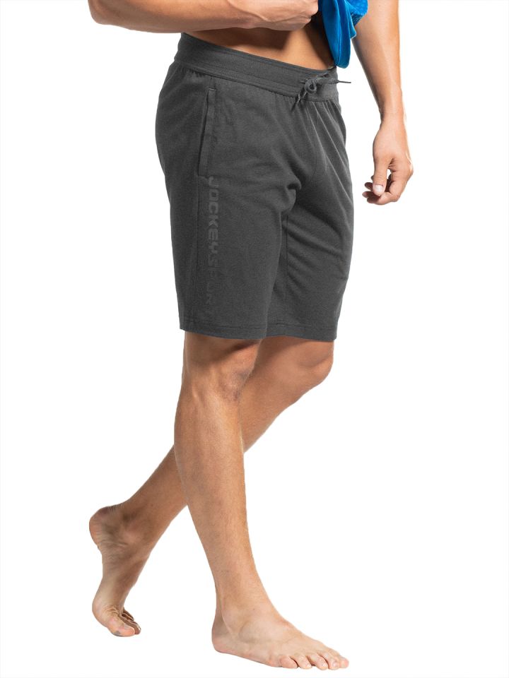 Buy Jockey Men Charcoal Grey Solid Straight Fit Lounge Shorts AM12