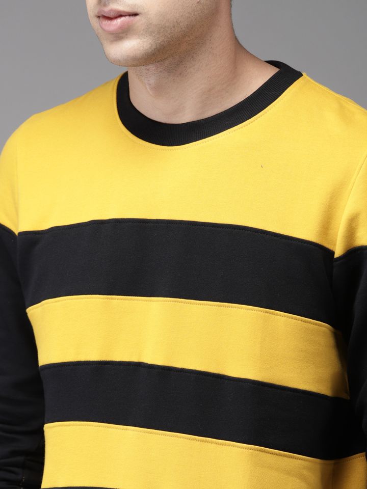 Yellow discount striped sweatshirt