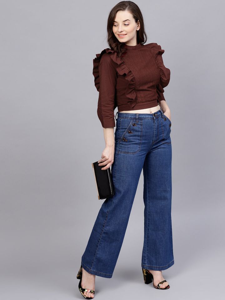 Maroon top hotsell with jeans