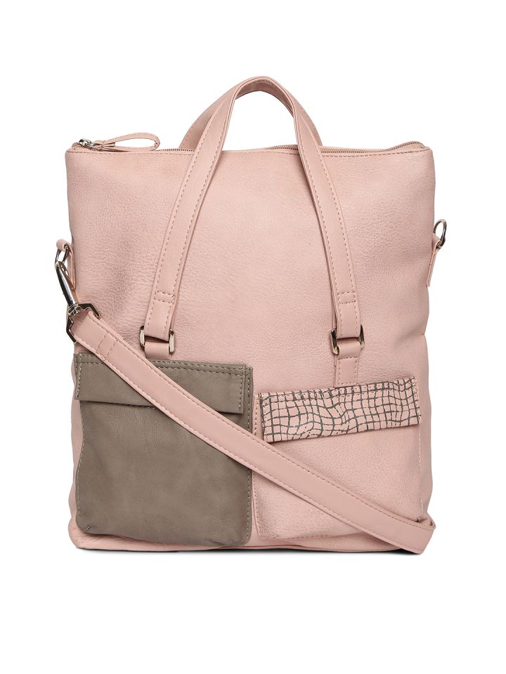 Buy Baggit Pink Solid Handheld Bag Handbags for Women 7288592