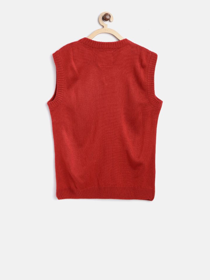 Boys red sweater vest store