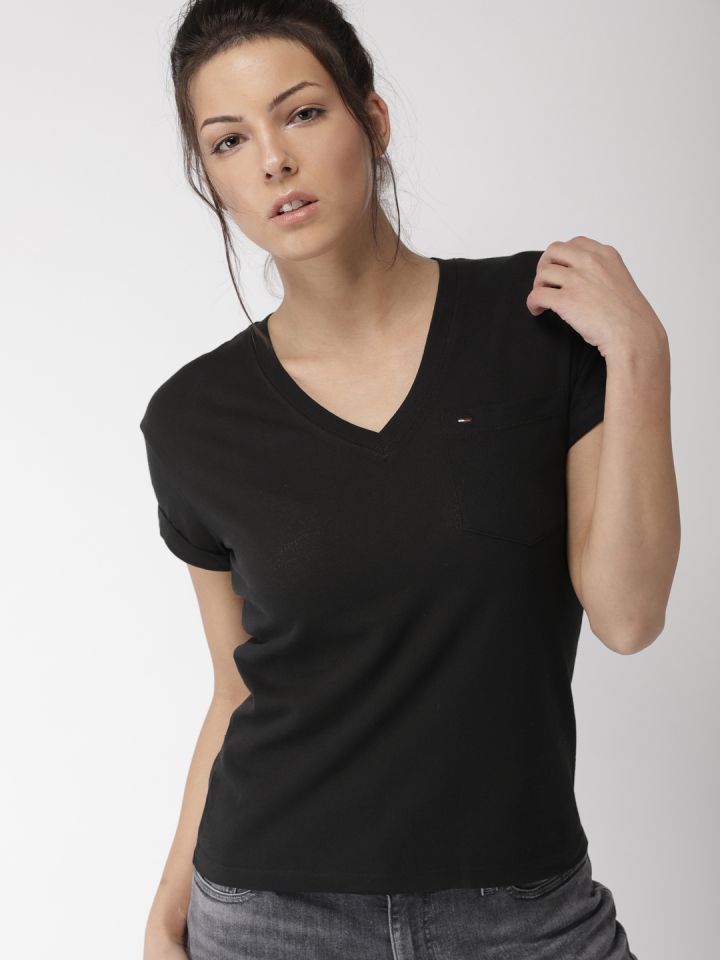 Tommy hilfiger t shirt store women's black