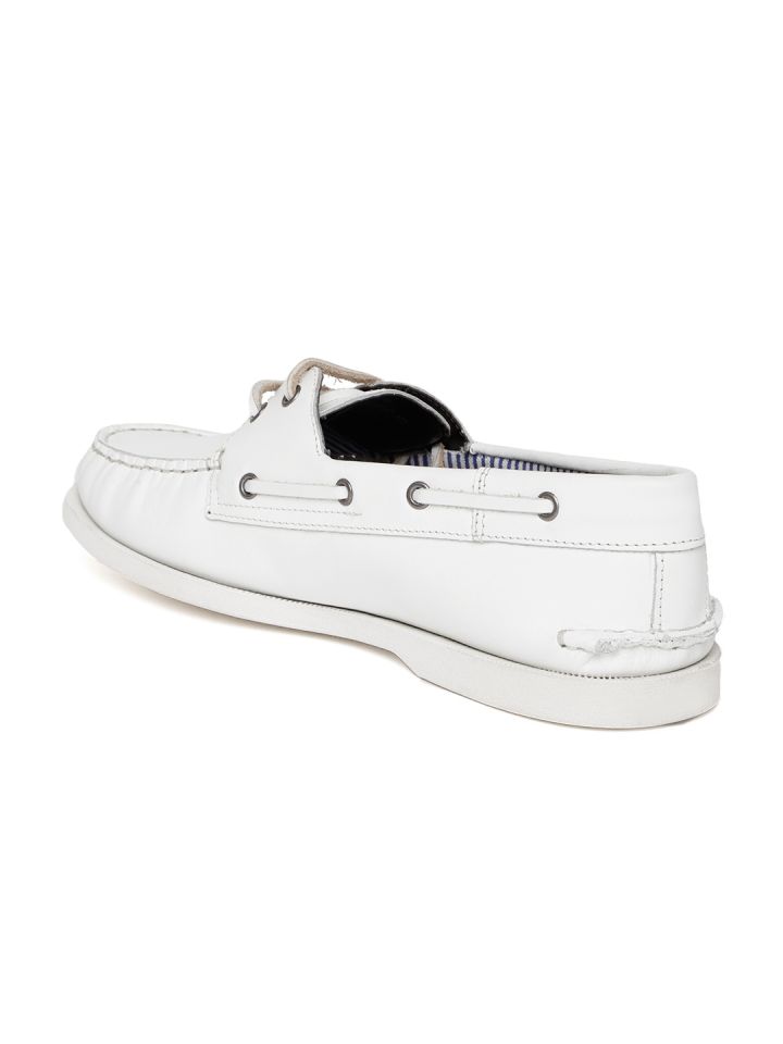 All white sperrys clearance men's