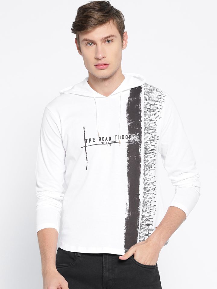 printed hooded t shirt
