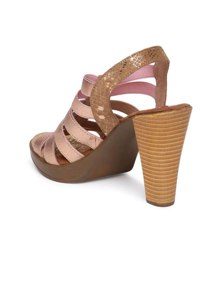 catwalk rose gold heels