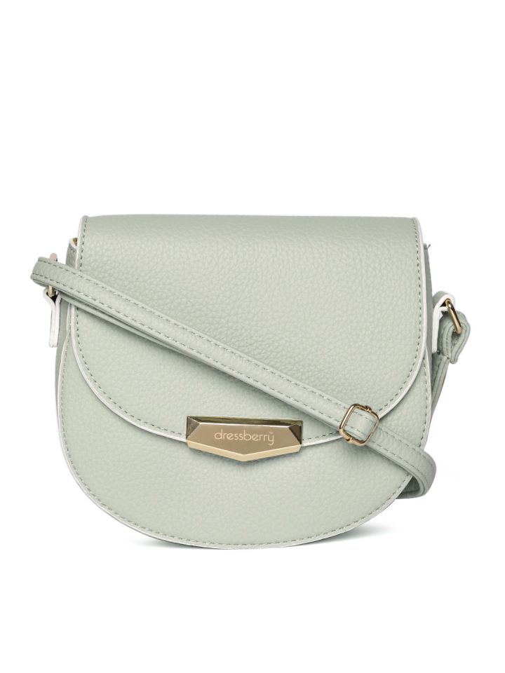 DressBerry Mint Green Solid Sling Bag