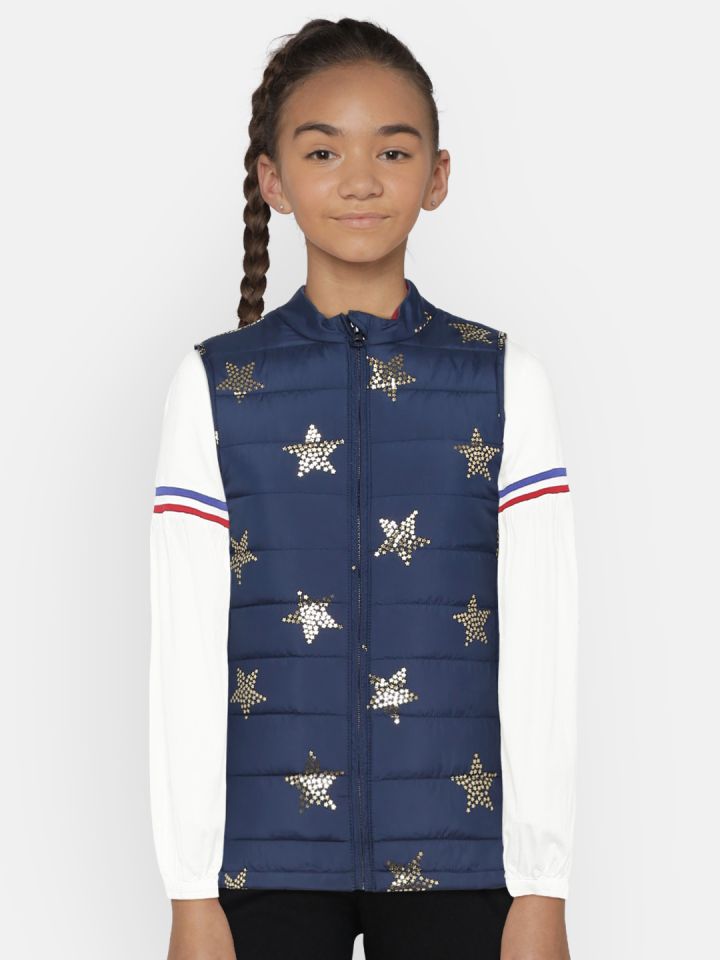 Girls navy blue vest new arrivals