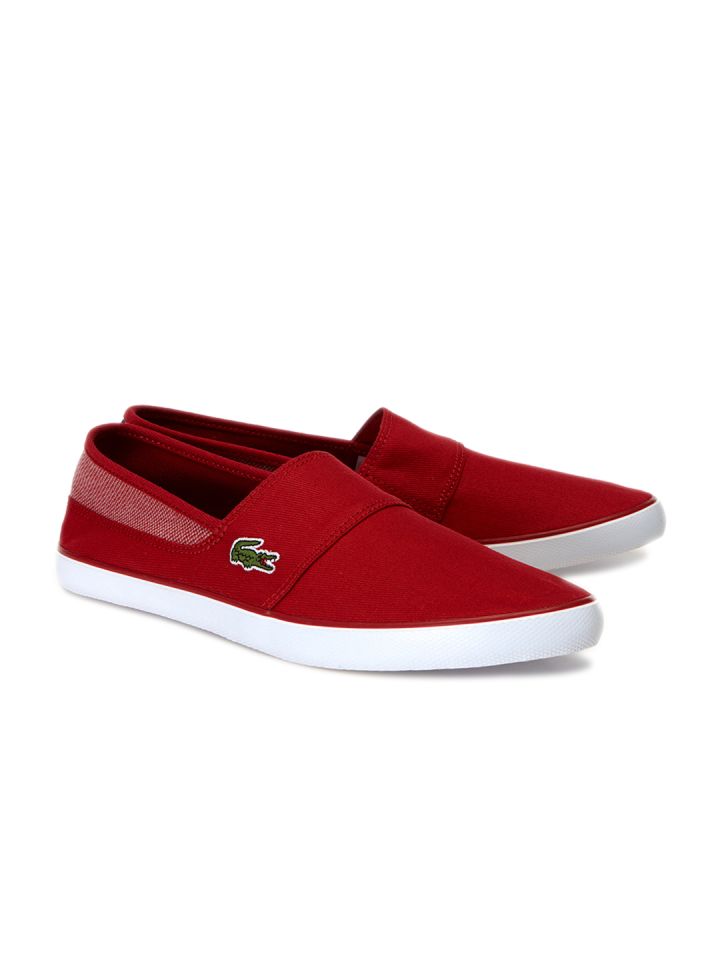 Buy Lacoste Men Red Slip On Sneakers 