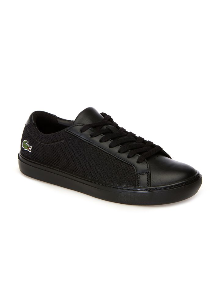 Lacoste Men Black Leather Sneakers