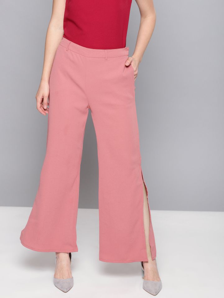 Buy NUSH Womens Solid Bootcut Trousers