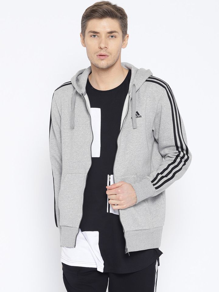 adidas men grey melange sweatshirt