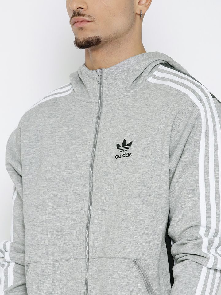 adidas men grey melange sweatshirt