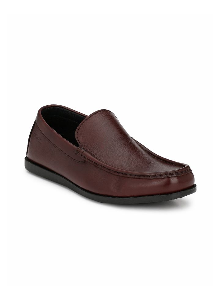 Buy BANISH Men Burgundy Genuine Leather 