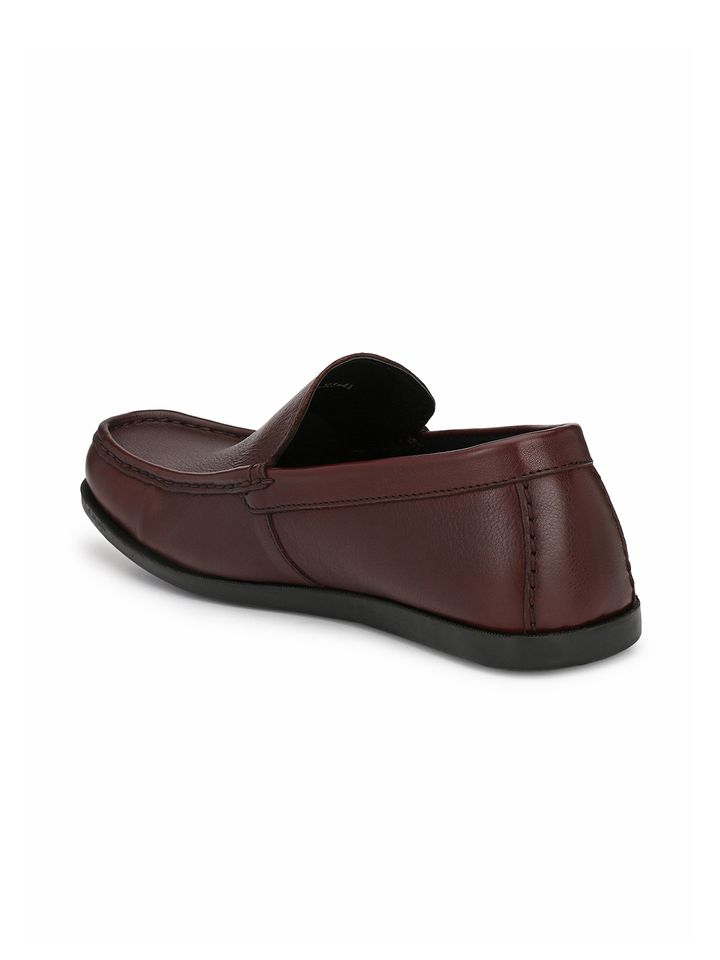 Buy BANISH Men Burgundy Genuine Leather 